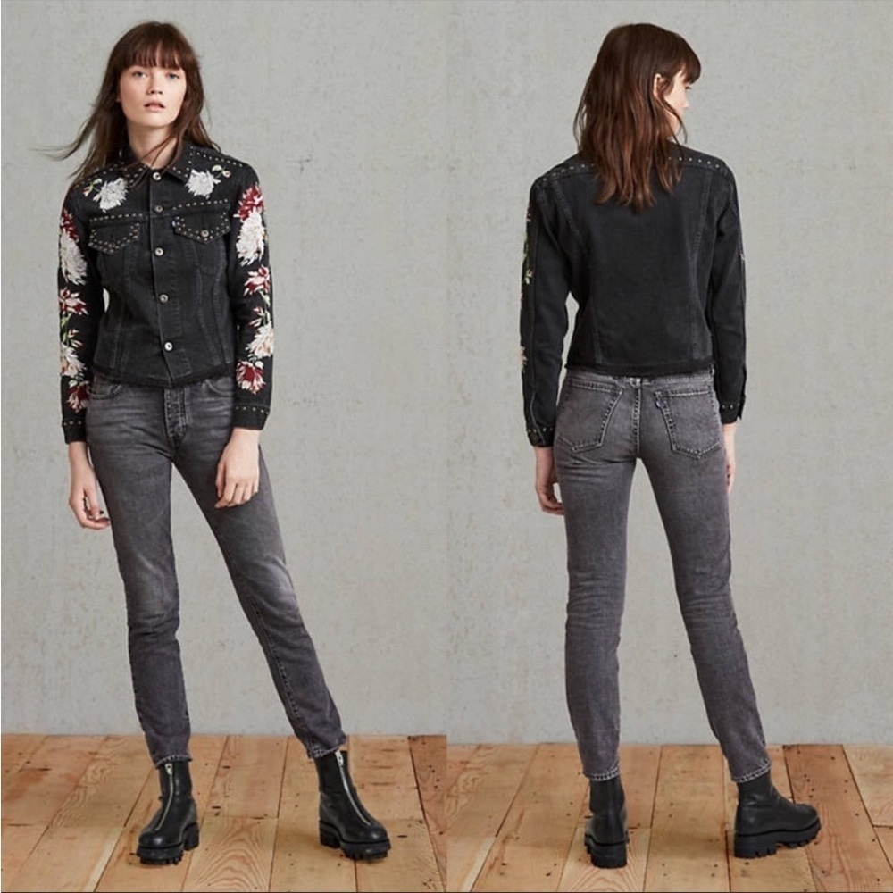 Levi's Made & Crafted Jeans Twig High Rise Button Charcoal Washed Black